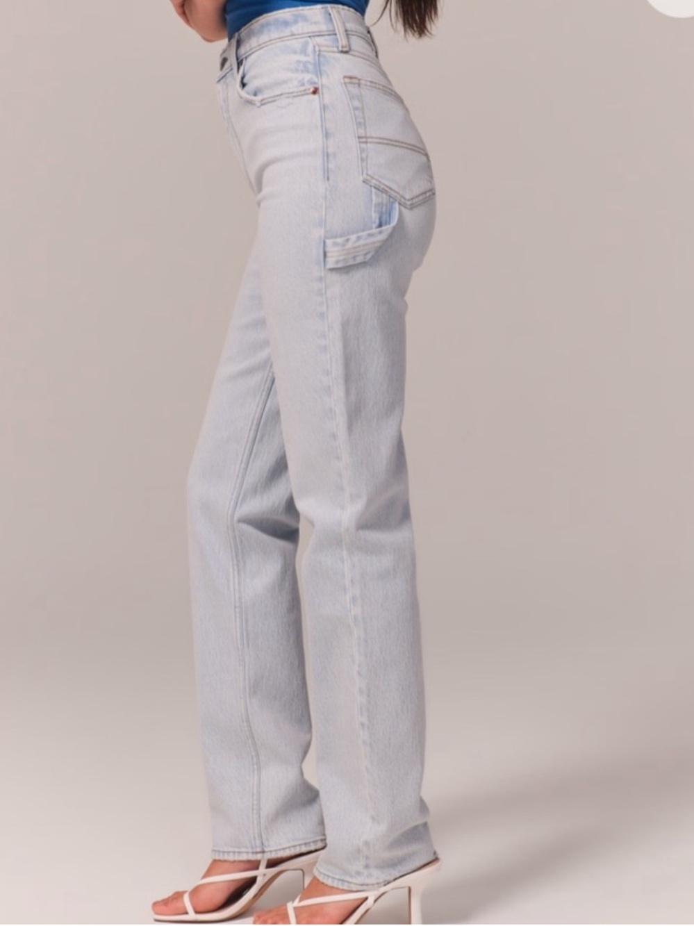 Abercrombie & Fitch High-Rise Light Wash Straight Jeans
